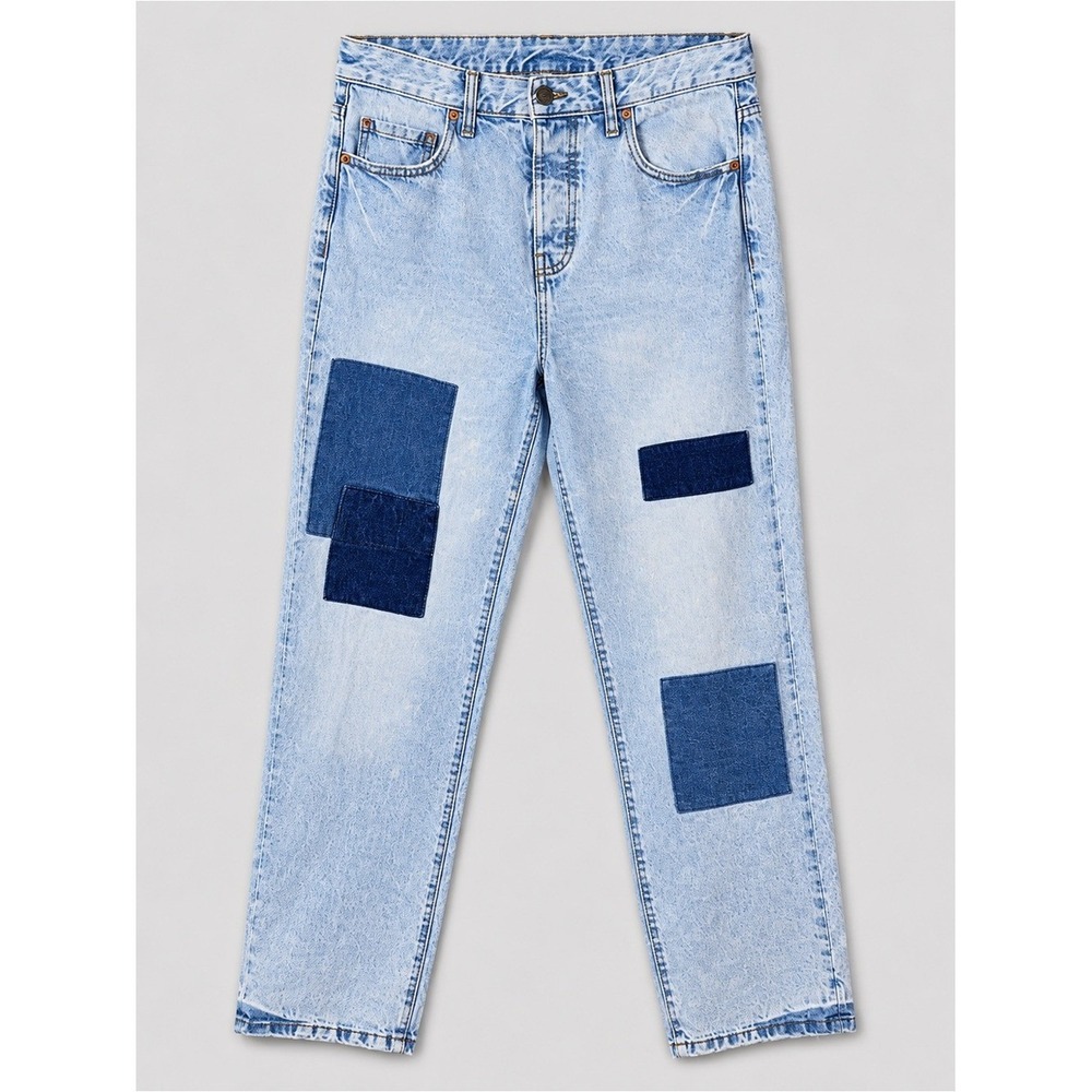 Y2K Womens Patchwork Jeans Size 30 Bohemian Festival Retro Grunge 90s